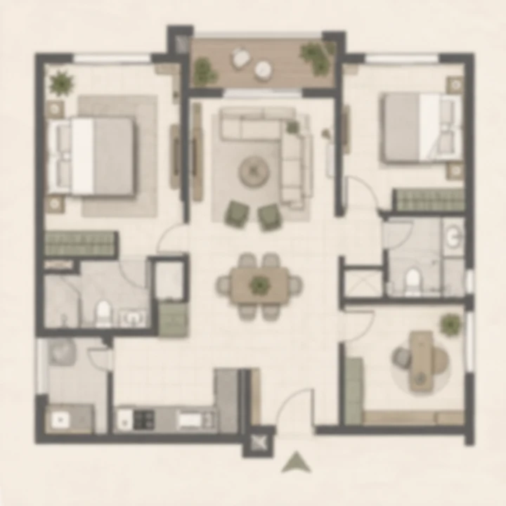 Modern Spaaces Sarjapur Road 2.5 BHK indicative floor plan, 1,634 to 1,817 sq ft on the client brief's tentative and overlapping bands